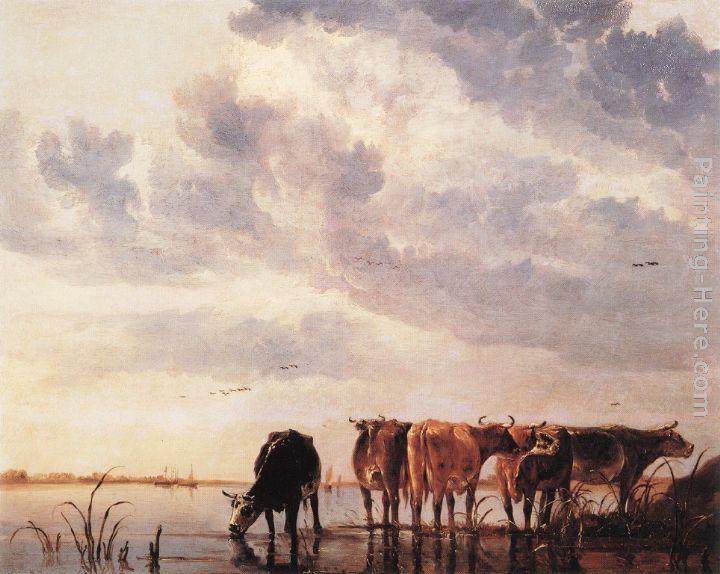 Aelbert Cuyp Cows in a River